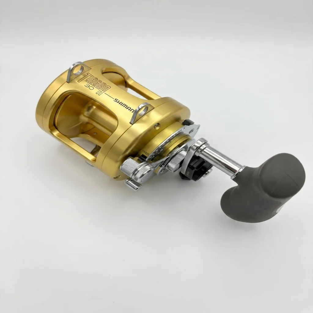 Carrete Shimano Tiagra TI30A dorado de dos velocidades