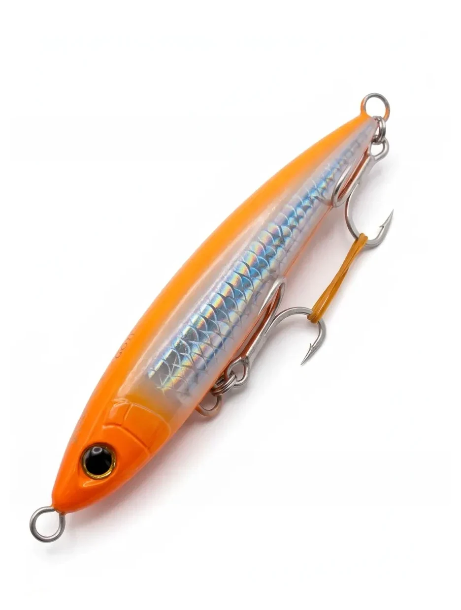 Señuelo CLR Bait Ocea Pencil A Orange Flash Boost de 57 g, stickbait hundible naranja