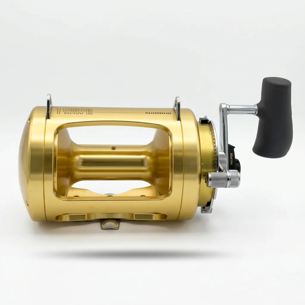 Carrete Shimano Tiagra TI80WA dorado de dos velocidades