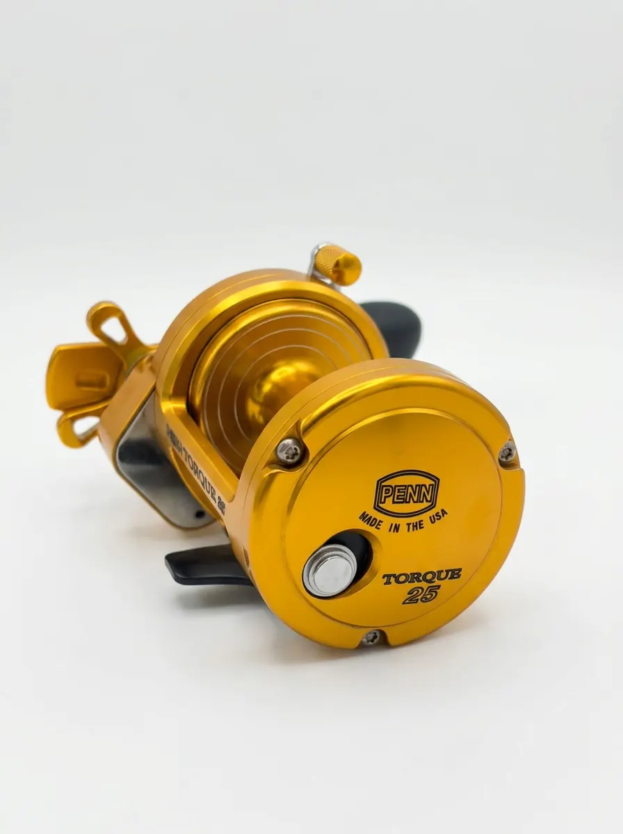 Carrete de pesca Penn Torque 25 dorado, fabricado en Estados Unidos