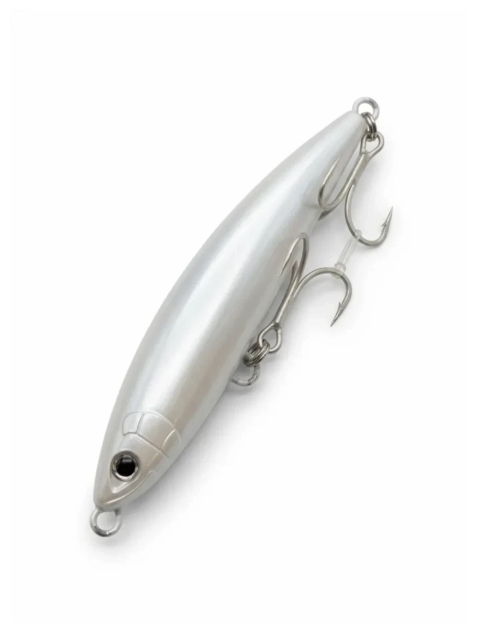 Señuelo stickbait ScaleBoot Pearl White Ocea de 35 g en color perla blanco