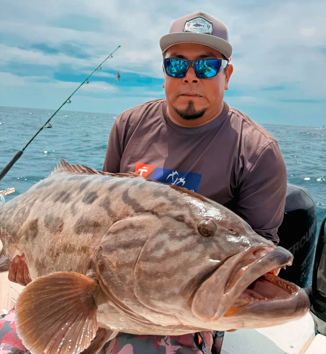 Cabrilla capturada en una pesca real en México