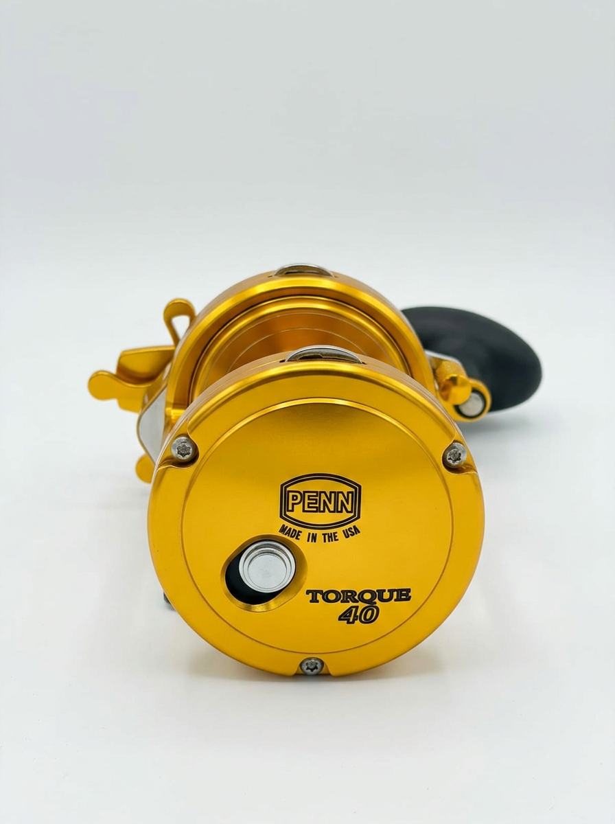 Carrete Penn Torque 40 dorado, hecho en EE.UU.