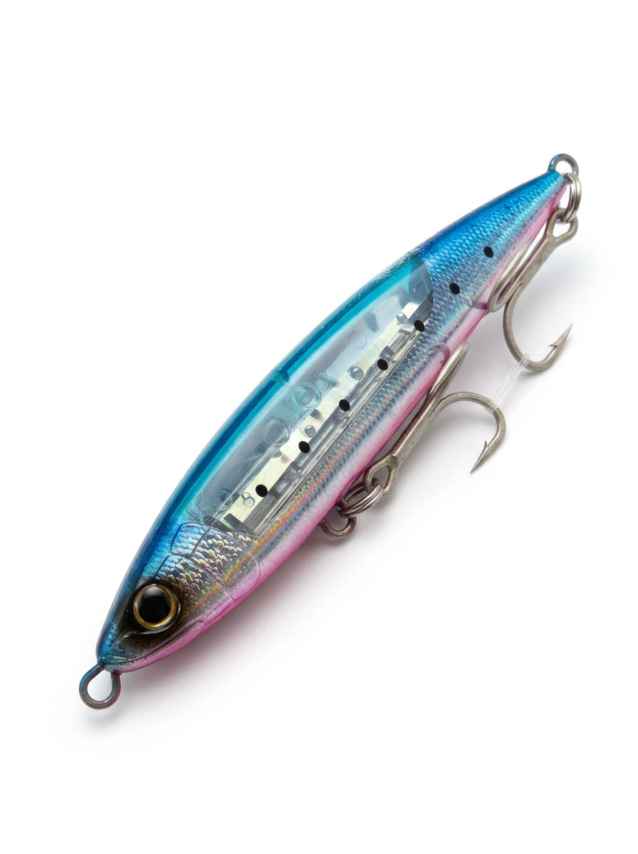 Señuelo Shimano Ocea Sardine Ball 150S Blue Pink con acabado holográfico azul y rosa