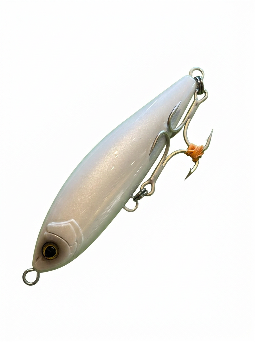 Señuelo Head Dip Jet Boot Pearl White Ocea de 69 g, stickbait hundible blanco perla