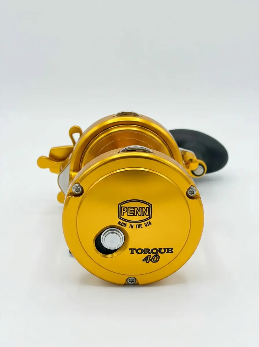 Carrete Penn Torque 40 dorado, hecho en EE.UU.