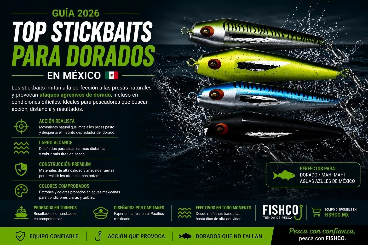 TOP SEÑUELOS PARA DORADO EN MÉXICO (GUÍA 2026)