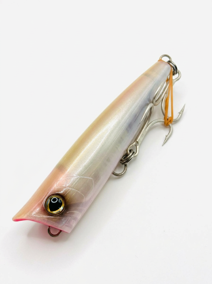Señuelo de lance Spouter Clear Ika Ocea de 94 g, translúcido con tonos de rosa y plata
