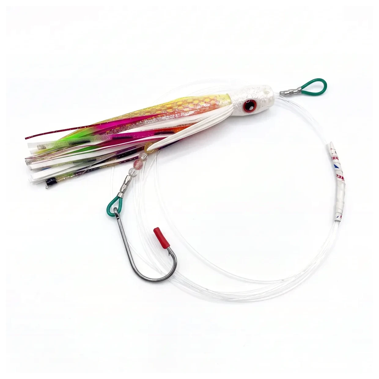 Señuelo Nash Performance Obliterator Cabeza Blanca de 22 cm con líder y anzuelo