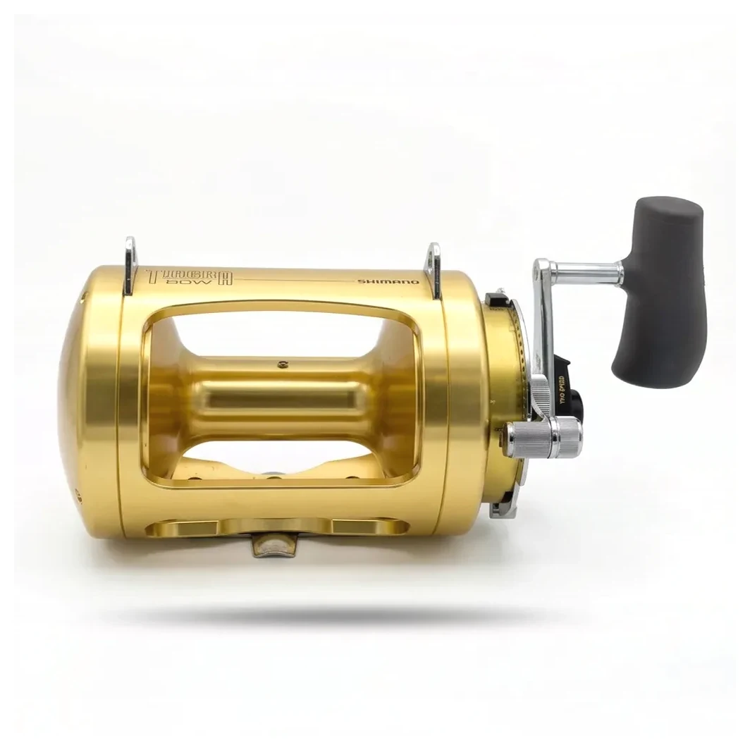 Carrete Shimano Tiagra TI80WA dorado de dos velocidades