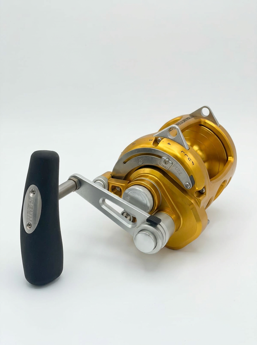 Carrete Penn International VI 30VISW dorado con manivela plateada
