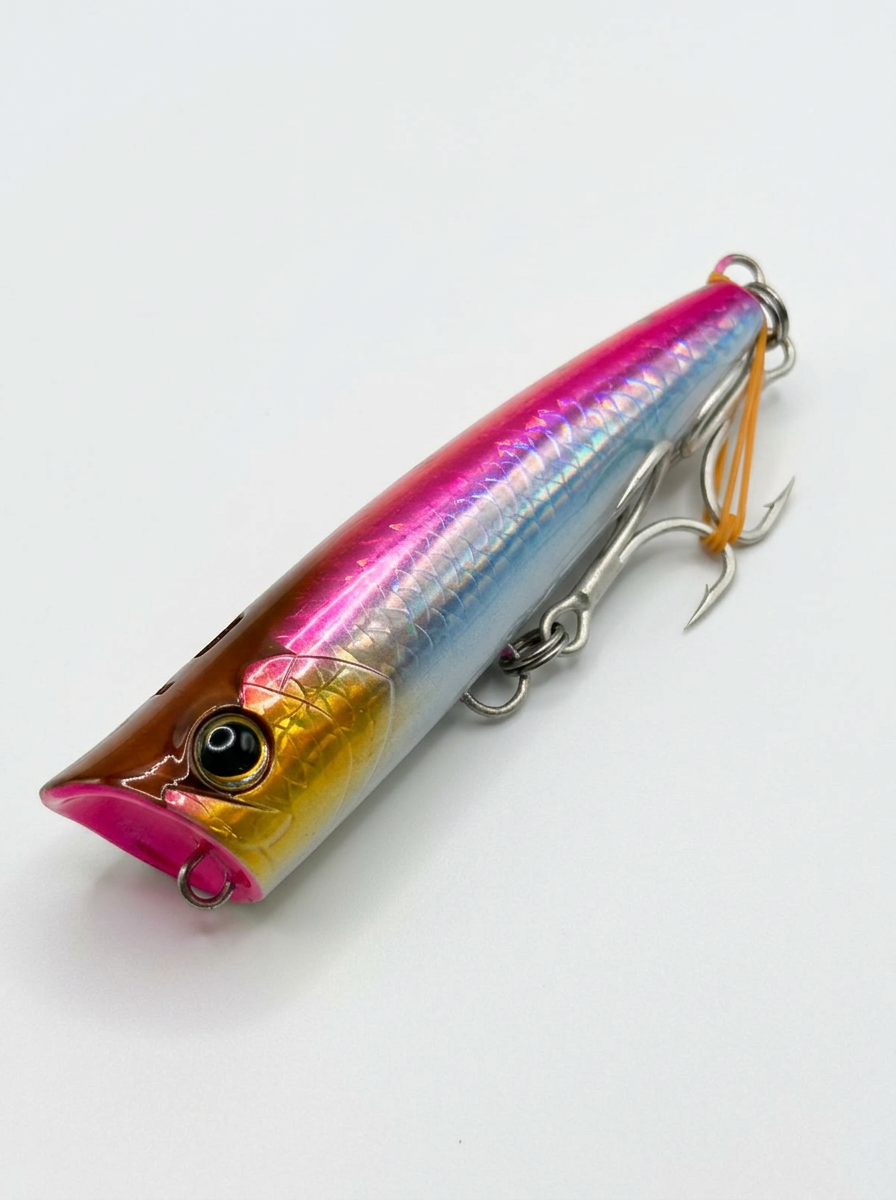 Señuelo de lance Spouter P.Silver Ocea de 94 g, rosa plata con escamas holográficas