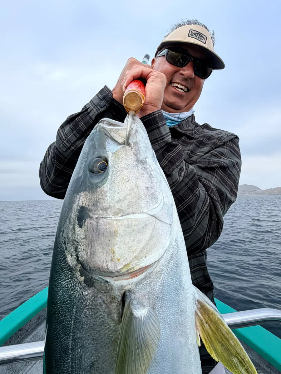 Yellowtail capturado en una pesca real en México