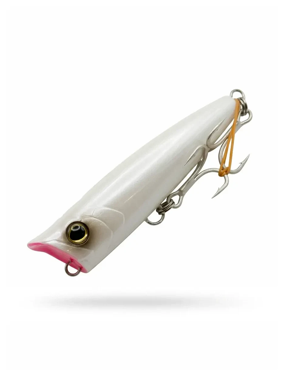 Señuelo de lance Spouter Pearl White Ocea de 94 g, blanco perla con detalles rosa